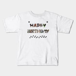 Happy Birthday - mixed cats oil painting word art Kids T-Shirt